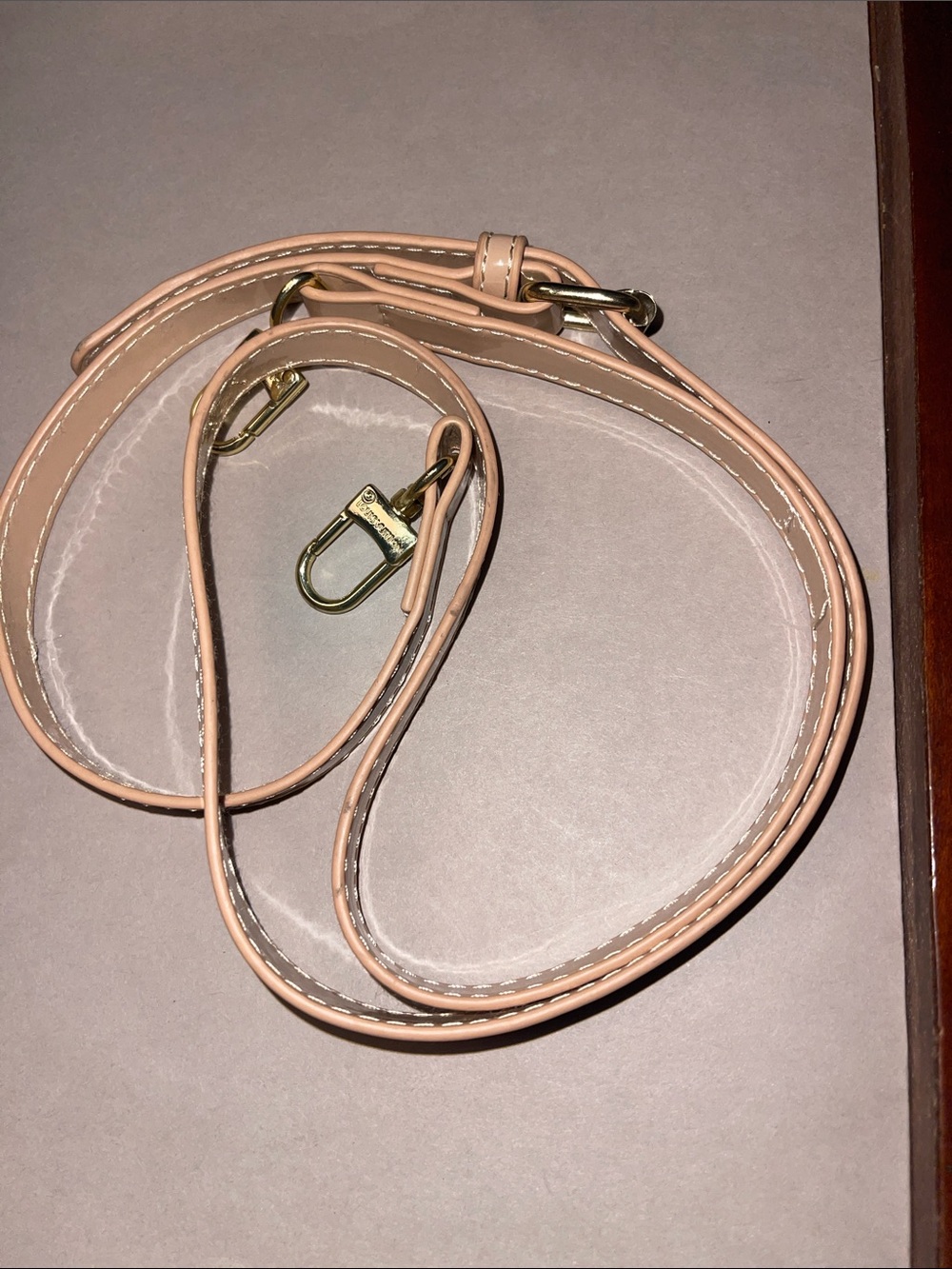 Tan-Neutral Beige patent leather Crossbody Strap - Women's Accessory